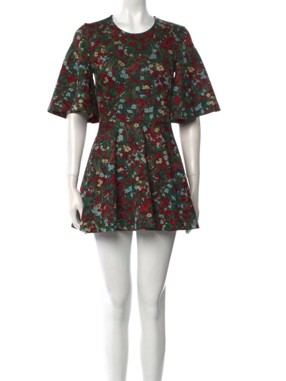 Rosetta Getty floral flared sleeve tunic/mini Dress size Medium